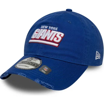 New Era New York Giants NFL 9TWENTY Washed Distress verstellbare blaue Kappe mit gebogenem Schirm