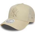 beige-damen-trucker-cap-a-frame-league-essential-der-new-york-yankees-mlb-von-new-era