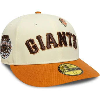 Beige-orangefarbene 59FIFTY Fitted Cap mit gebogenem Schirm und All Star Game Pin der San Francisco Giants MLB von New Era