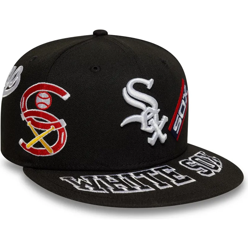 schwarze-enganliegende-59fifty-all-over-flat-cap-der-chicago-white-sox-mlb-von-new-era