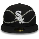 schwarze-enganliegende-59fifty-flatcap-chain-wrap-der-chicago-white-sox-mlb-von-new-era