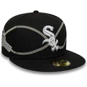 schwarze-eng-anliegende-59fifty-chain-wrap-kappe-der-chicago-white-sox-mlb-von-new-era