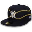 new-era-new-york-yankees-mlb-59fifty-chain-wrap-dunkelblaue-eng-anliegende-kappe