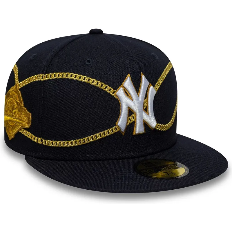 marineblaue-angepasste-59fifty-chain-wrap-flat-cap-der-new-york-yankees-mlb-von-new-era