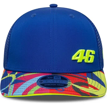 Blaue Snapback-Kappe mit gebogenem Schirm 9SEVENTY Stretch Snap Lifestyle von Valentino Rossi VR46 MotoGP von New Era