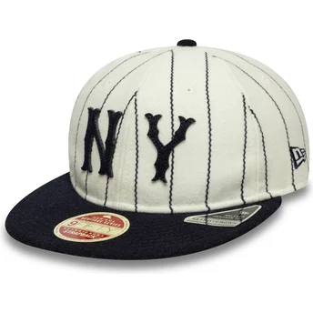 Verstellbare beige und marineblaue 9FIFTY Retro Crown Heritage Kappe der New York Yankees MLB von New Era