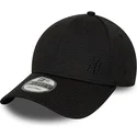 schwarze-snapback-cap-mit-gebogenem-schirm-und-schwarzem-logo-9forty-flawless-mesh-der-new-york-yankees-mlb-von-new-era