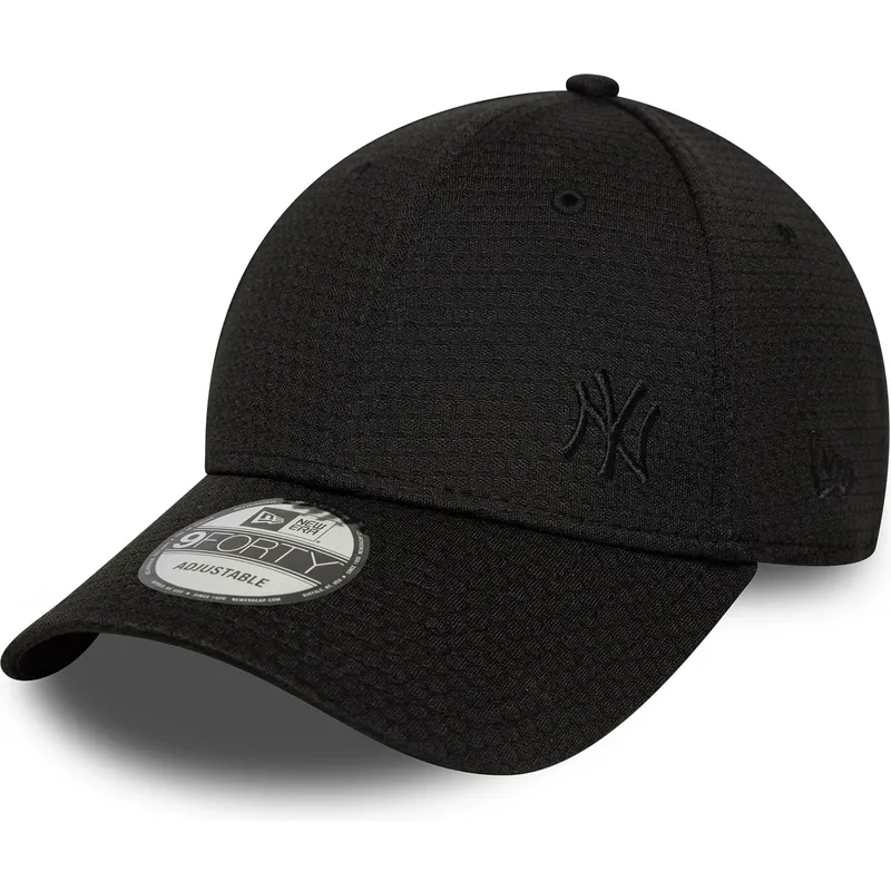 schwarze-gebogene-snapback-kappe-mit-schwarzem-logo-9forty-flawless-mesh-der-new-york-yankees-mlb-von-new-era