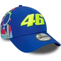 9forty-fanwear-snapback-kappe-mit-gebogenem-schirm-in-blau-von-valentino-rossi-vr46-motogp-von-new-era