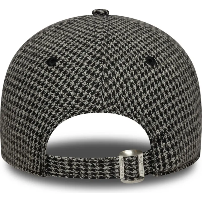 schwarze-verstellbare-curved-cap-9twenty-houndstooth-der-new-york-yankees-mlb-von-new-era