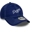 blaue-gebogene-verstellbare-kappe-9twenty-contrast-stitch-der-los-angeles-dodgers-mlb-von-new-era