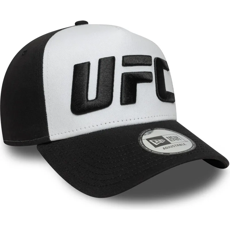 weisse-und-schwarze-gebogene-kappe-a-frame-core-von-ufc-ultimate-fighting-championship-von-new-era