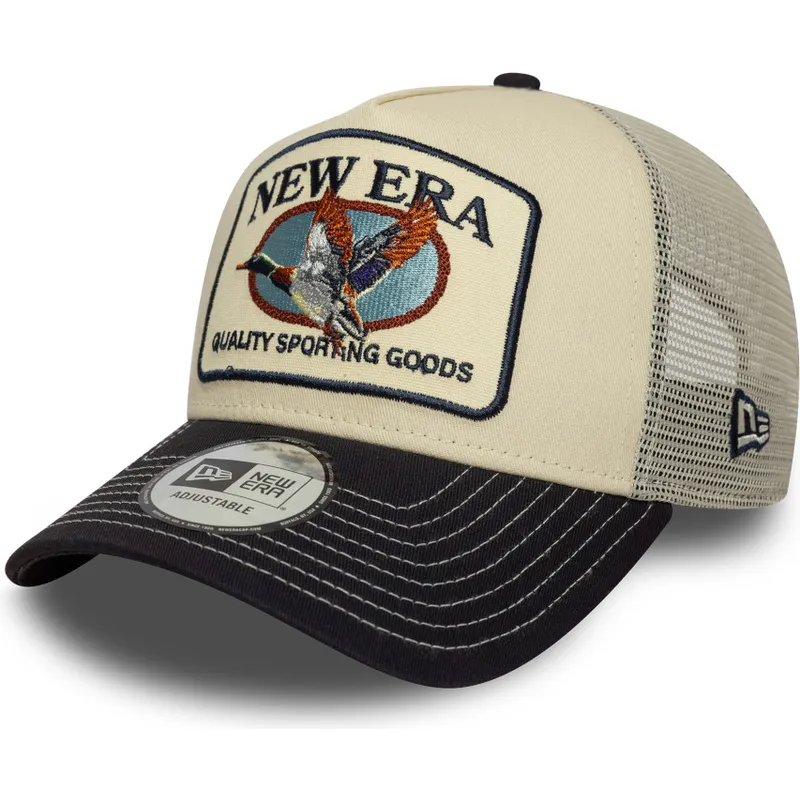 trucker-cap-beige-und-marineblau-a-frame-animal-patch-ente-von-new-era