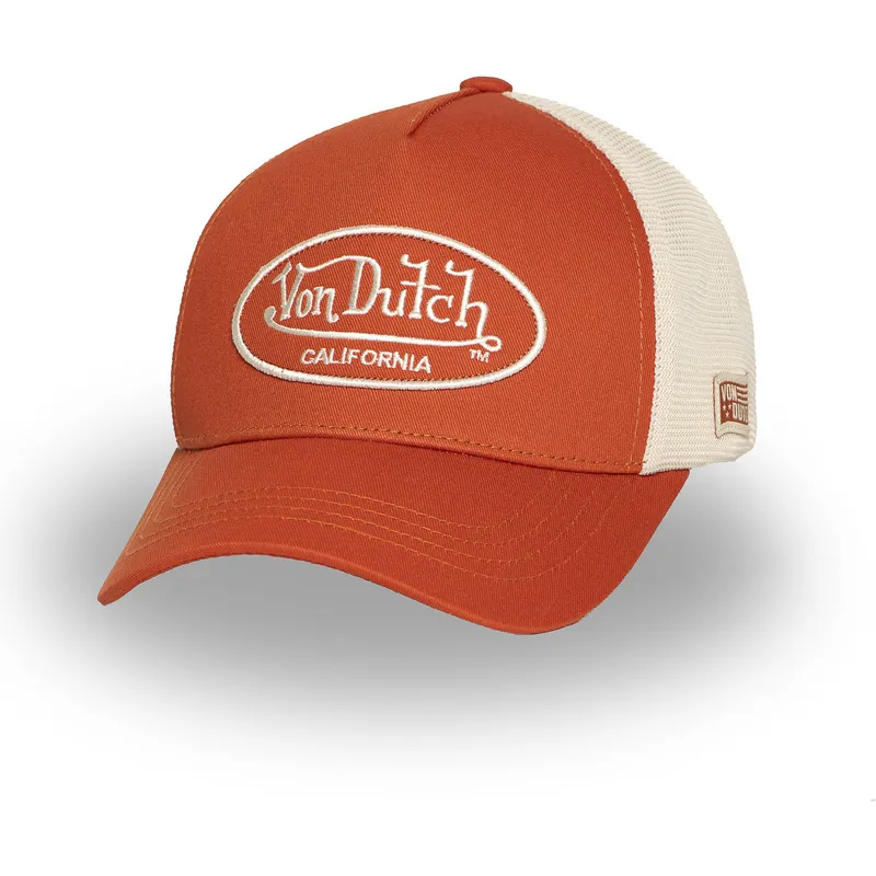 trucker-cap-orange-und-beige-verstellbar-lof-b33-von-von-dutch