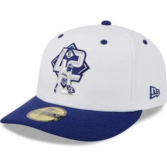 Weiße und blaue gebogene angepasste 59FIFTY Kappe Player Jackie Robinson der Brooklyn Dodgers MLB von New Era