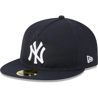 Marineblaue, anliegende Flat Cap 59FIFTY Retro Crown A Frame Easy der New York Yankees MLB von New Era