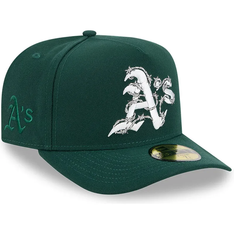 grune-gebogene-kappe-59fifty-a-frame-wired-der-oakland-athletics-mlb-von-new-era