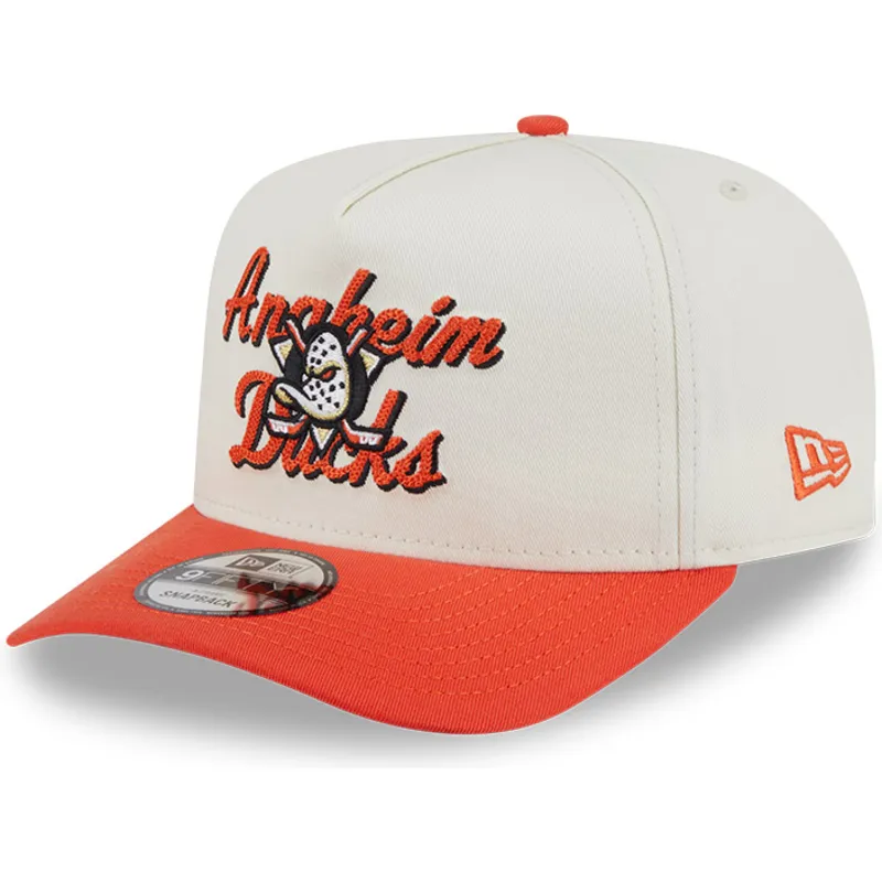 beige-und-orange-gebogene-snapback-kappe-9fifty-a-frame-chainstitch-der-anaheim-ducks-nhl-von-new-era