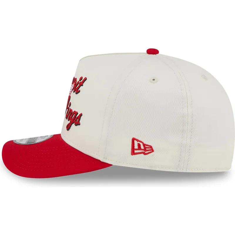 beige-und-rote-gebogene-kappe-snapback-9fifty-a-frame-chainstitch-von-detroit-red-wings-nhl-von-new-era