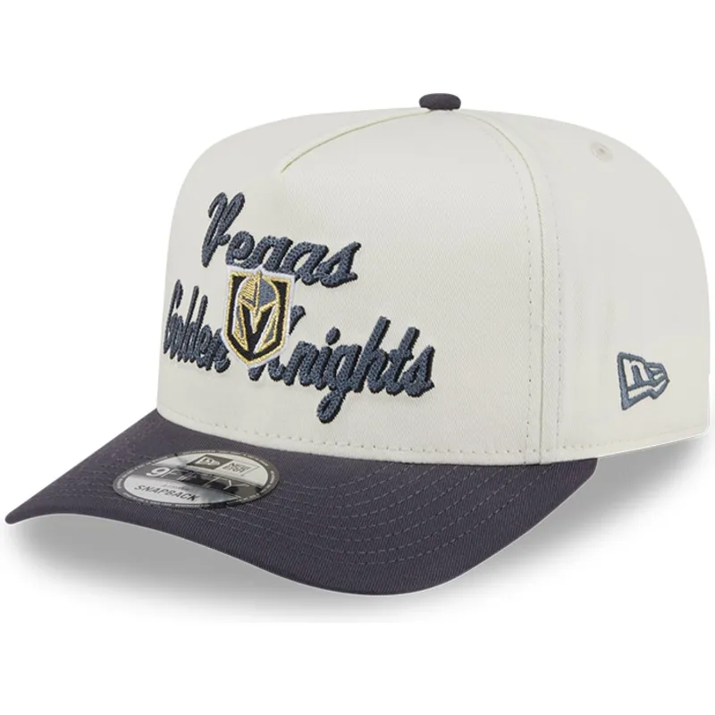 beige-und-graue-gebogene-kappe-snapback-9fifty-a-frame-chainstitch-der-vegas-golden-knights-nhl-von-new-era