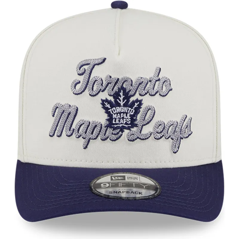 beige-und-violette-gebogene-snapback-kappe-9fifty-a-frame-chainstitch-der-toronto-maple-leafs-nhl-von-new-era
