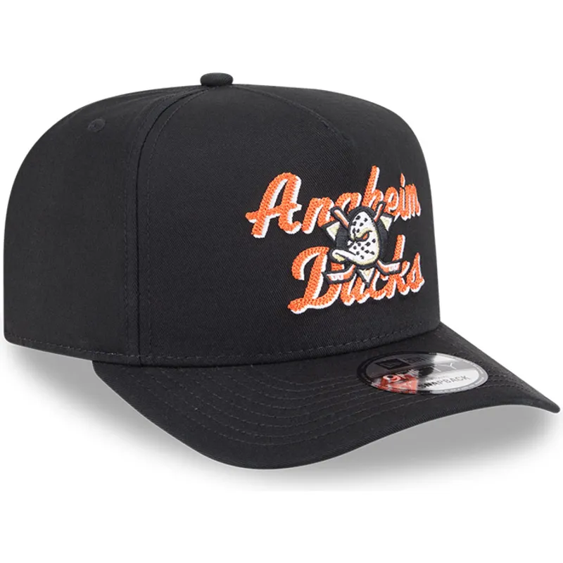 schwarze-gebogene-snapback-kappe-9fifty-a-frame-chainstitch-der-anaheim-ducks-nhl-von-new-era