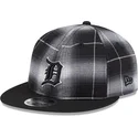 schwarze-flache-snapback-kappe-9fifty-retro-crown-plaid-der-detroit-tigers-mlb-von-new-era