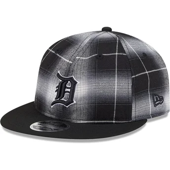 Schwarze Snapback 9FIFTY Retro Crown Plaid Mütze der Detroit Tigers MLB von New Era