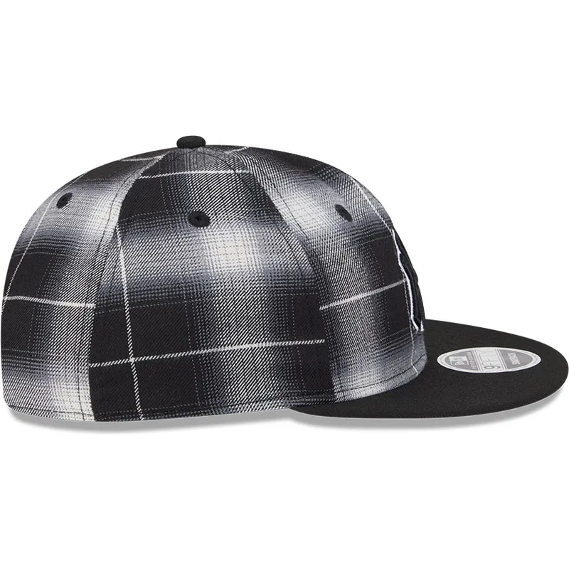 schwarze-flache-snapback-kappe-9fifty-retro-crown-plaid-der-new-york-yankees-mlb-von-new-era