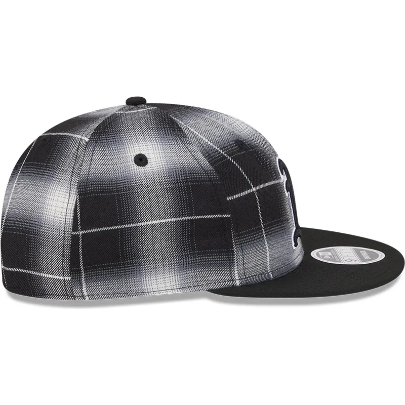 schwarze-flache-snapback-kappe-9fifty-retro-crown-plaid-der-oakland-athletics-mlb-von-new-era