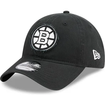 Schwarze verstellbare gebogene Kappe 9TWENTY Stamp der Boston Bruins NHL von New Era