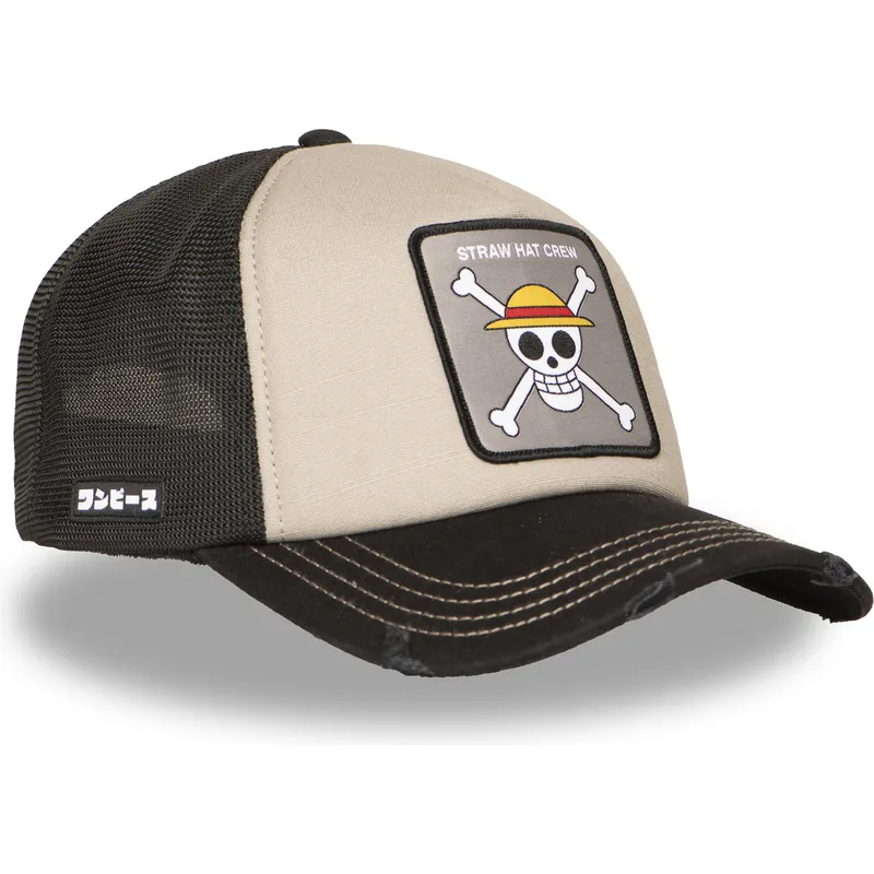 trucker-cap-beige-und-schwarz-straw-hat-pirates-op6-str-one-piece-von-capslab