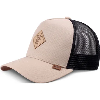 Beige und schwarze Trucker-Cap Plainlace HFT von Djinns