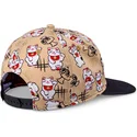 beige-und-schwarze-flache-snapback-kappe-fur-jungen-lucky-cat-linen-von-djinns
