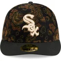 schwarze-gebogene-kappe-59fifty-low-profile-floral-cord-three-looms-bedruckter-kord-von-chicago-white-sox-mlb-von-new-era