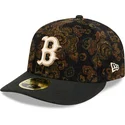boston-red-sox-mlb-new-era-59fifty-low-profile-floral-cord-three-looms-bedruckte-kord-kappe-in-schwarz