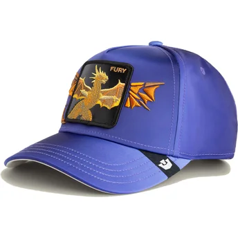 Goorin Bros. The Farm Violette Snapback-Cap mit gebogenem Schirm und Drachenmotiv Fury Hell Hath No Wings.
