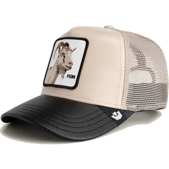 Gorra Trucker Beige und Schwarz Ziege Him Courtside The Farm von Goorin Bros.