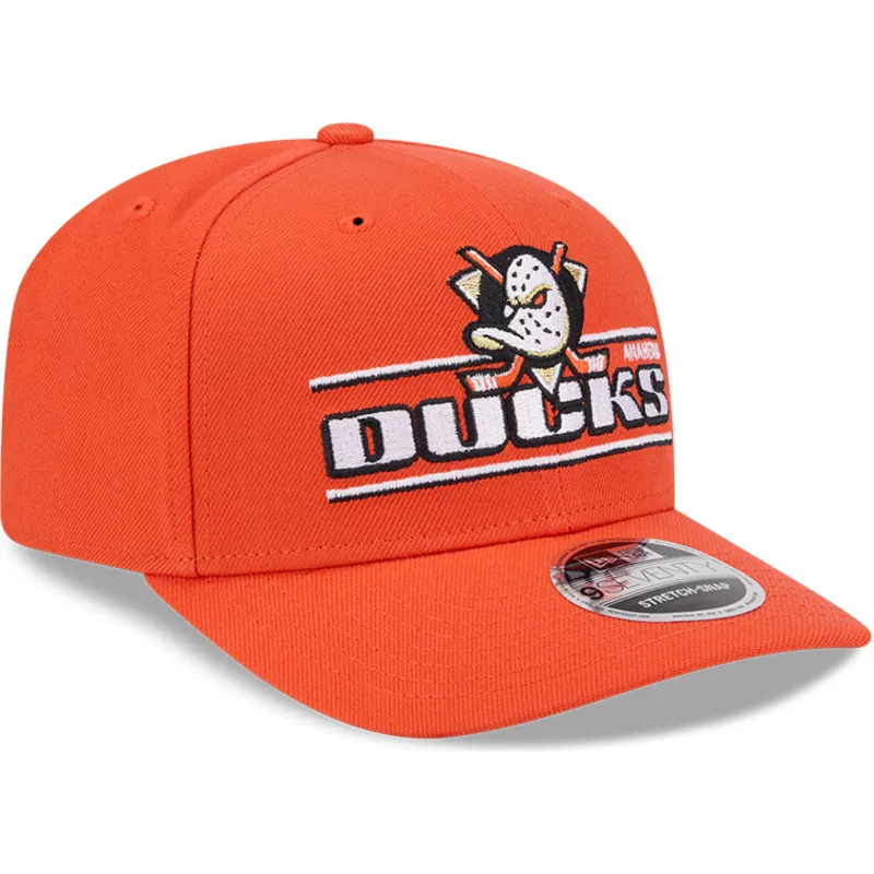 orangefarbene-gebogene-snapback-kappe-9seventy-stretch-snap-stated-der-anaheim-ducks-nhl-von-new-era