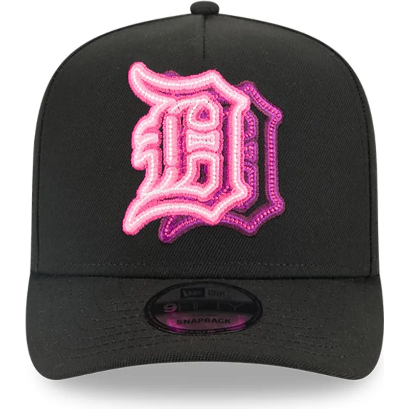 schwarze-snapback-kappe-9fifty-a-frame-neon-der-detroit-tigers-mlb-von-new-era