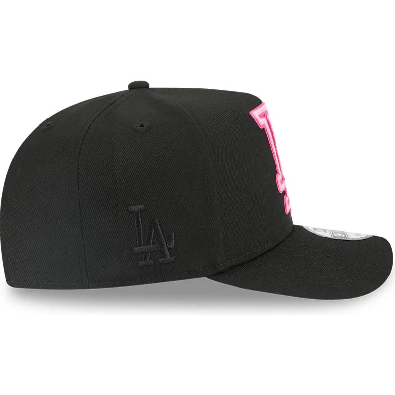 schwarze-gebogene-snapback-kappe-9fifty-a-frame-neon-der-los-angeles-dodgers-mlb-von-new-era
