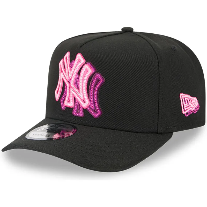 schwarze-gebogene-snapback-kappe-9fifty-a-frame-neon-der-new-york-yankees-mlb-von-new-era
