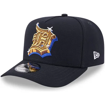 Marineblaue gebogene Snapback-Kappe 9FIFTY A Frame Emblem der Detroit Tigers MLB von New Era