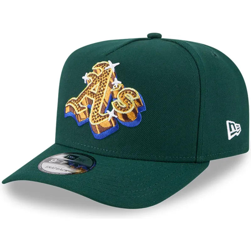 grune-gebogene-snapback-kappe-9fifty-a-frame-emblem-der-oakland-athletics-mlb-von-new-era