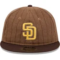 braune-verstellbare-flache-9fifty-retro-crown-wool-pinstripe-kappe-der-san-diego-padres-mlb-von-new-era