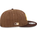 braune-verstellbare-flache-9fifty-retro-crown-wool-pinstripe-kappe-der-san-diego-padres-mlb-von-new-era