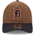 braune-und-marineblaue-verstellbare-curved-cap-9twenty-a-frame-wool-pinstripe-der-detroit-tigers-mlb-von-new-era