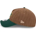 braune-und-grune-verstellbare-curved-cap-9twenty-a-frame-wool-pinstripe-der-oakland-athletics-mlb-von-new-era