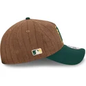 braune-und-grune-verstellbare-curved-cap-9twenty-a-frame-wool-pinstripe-der-oakland-athletics-mlb-von-new-era