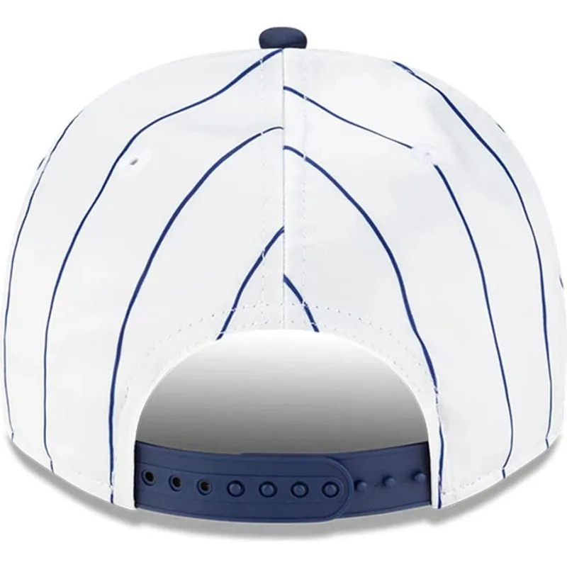 weisse-und-blaue-gebogene-snapback-kappe-9fifty-a-frame-satin-pinstripe-der-los-angeles-dodgers-mlb-von-new-era